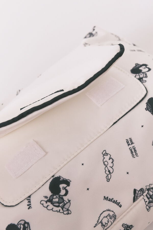 Women'secret Neceser grande de nylon blanco Mafalda marfil