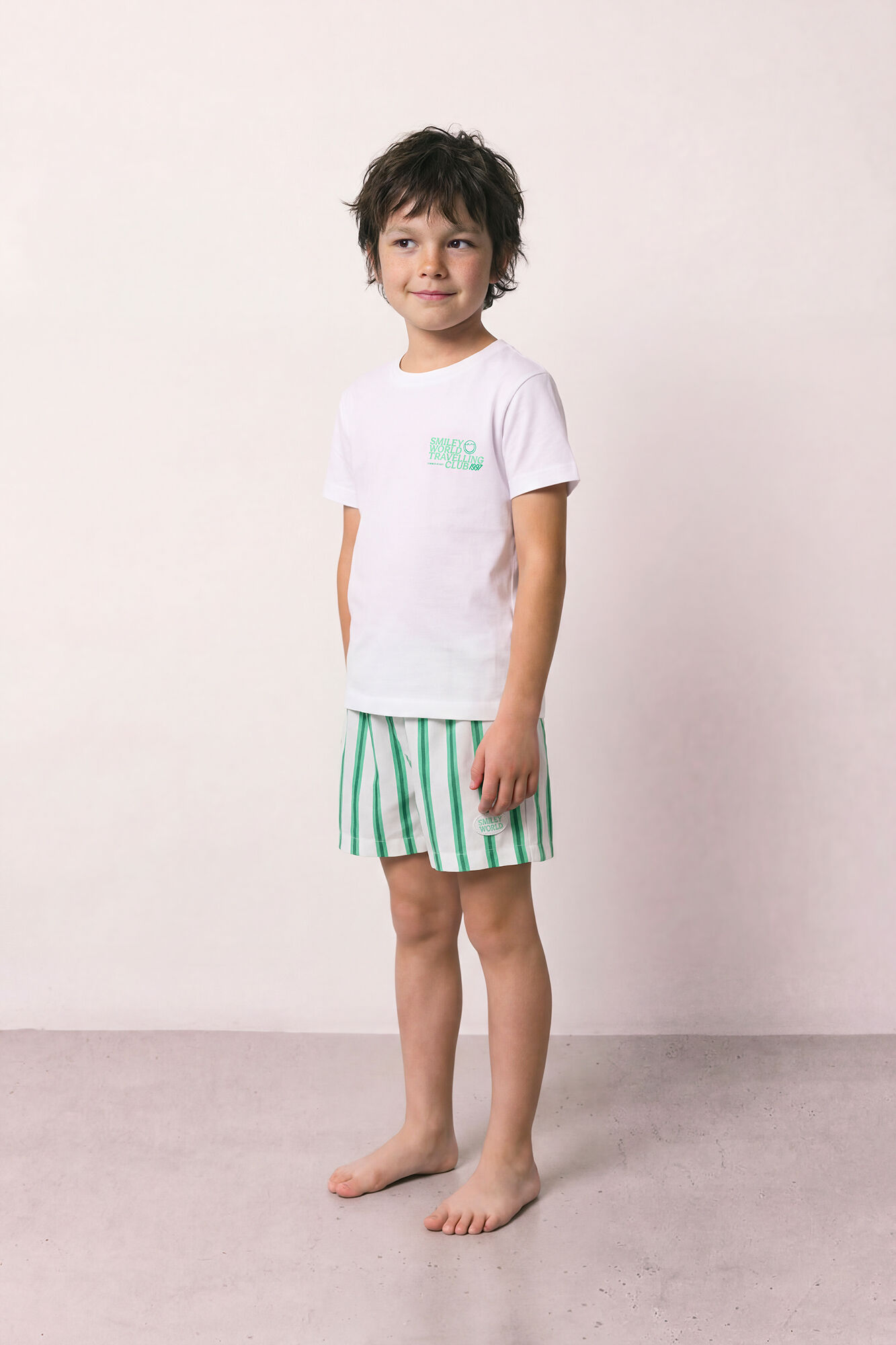 Women'secret Pijama corta infantil de algod&oacute;n SmileyWorld&reg; blanco