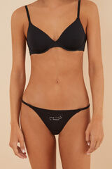Womensecret Tanga microfibra encaje negro negro