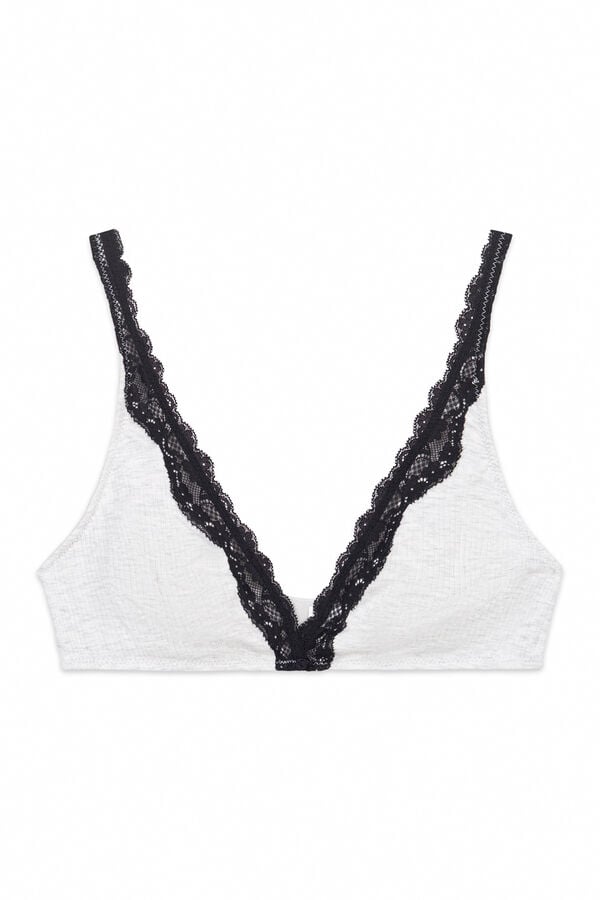 Women'secret Brasier halter de algod&oacute;n gris FANTASTIC gris