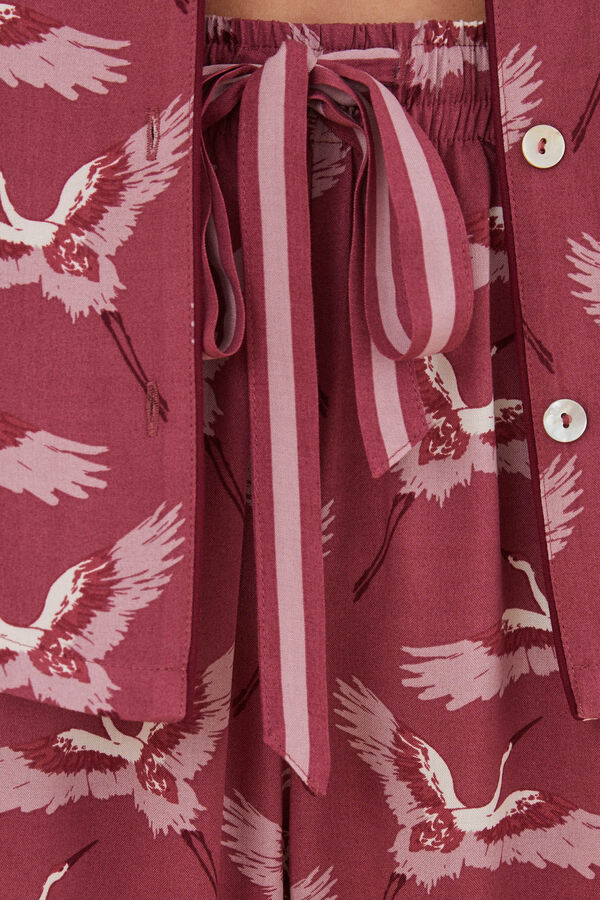 Womensecret Pijama camisera estampado garzas Moniquilla rosa