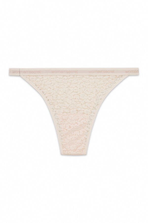 Women'secret Panty brasileña con estampado animal  marfil