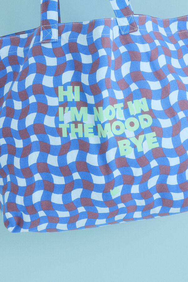 Womensecret Bolso tote estampado azul estampado