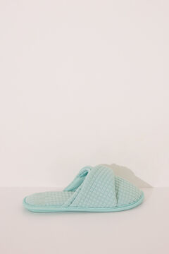 Womensecret Pantuflas para casa con relleno azules azul