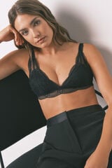 Women'secret LOVELY relleno cuello halter con encaje brasier negro