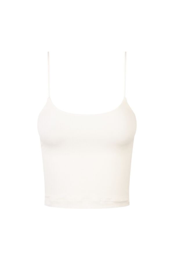 HI&BYE Top con relleno sin costuras beige marfil
