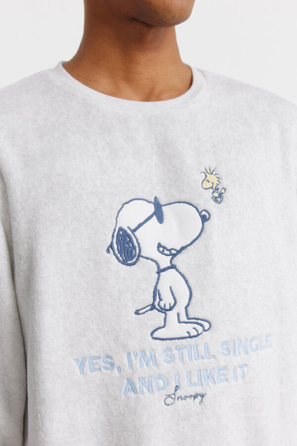 Women'secret Pijama de polar Snoopy gris