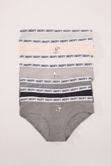 Womensecret Pack de 7 panties anchas de algodón multicolor de Snoopy estampado