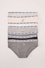 Womensecret Pack de 7 panties anchas de algodón multicolor de Snoopy estampado