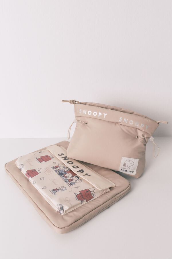 Women'secret Neceser acolchado beige de Snoopy nude