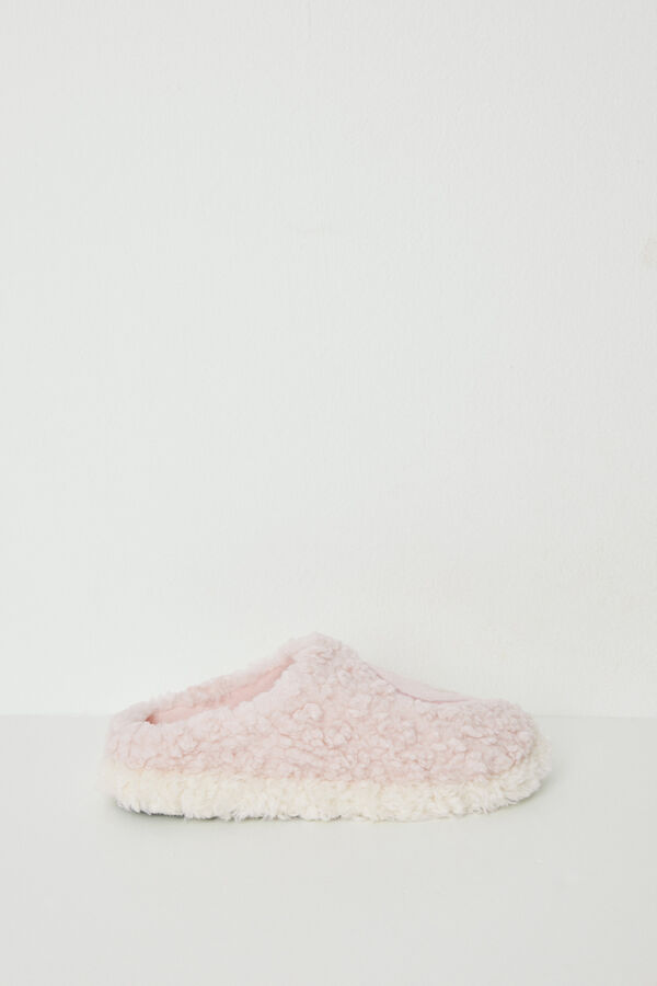 Womensecret Pantufla borreguito Smiley rosa
