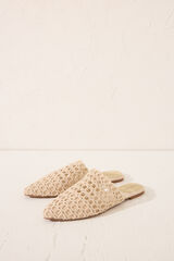 Womensecret Sandalia mule trenzado beige café