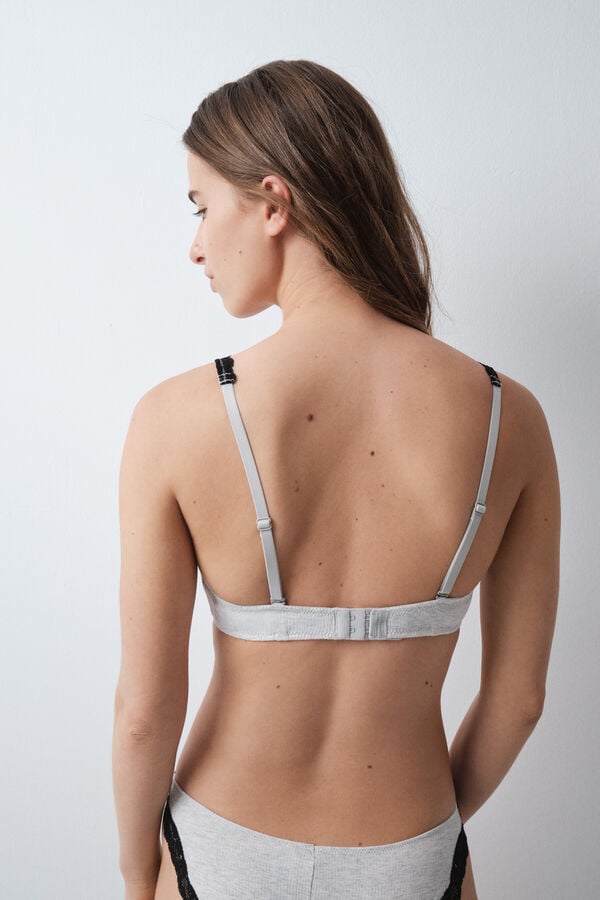 Women'secret Brasier halter de algod&oacute;n gris FANTASTIC gris