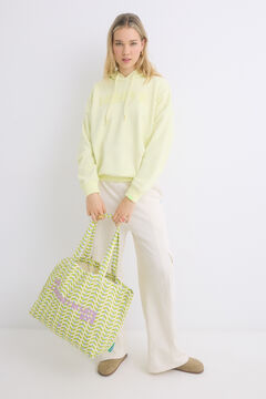 Womensecret Bolso tote estampado amarillo estampado