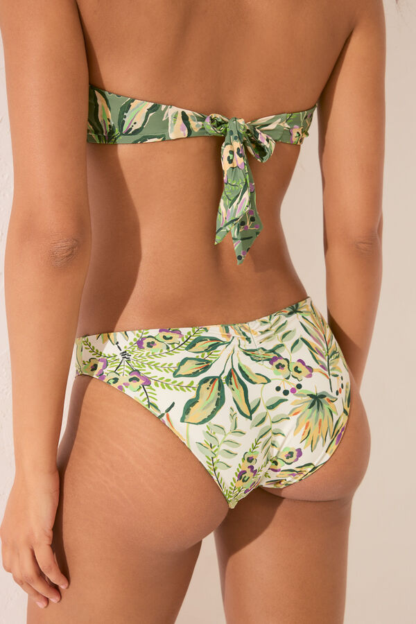 Womensecret Panty bikini clásico print reversible verde