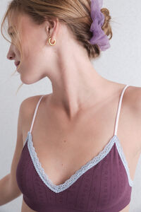 Womensecret Brasier de pointelle burdeos sin costuras  púrpura
