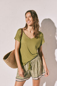 Women'secret Playera de manga corta verde