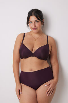 Womensecret Panty alto microfibra burdeos morado/lila