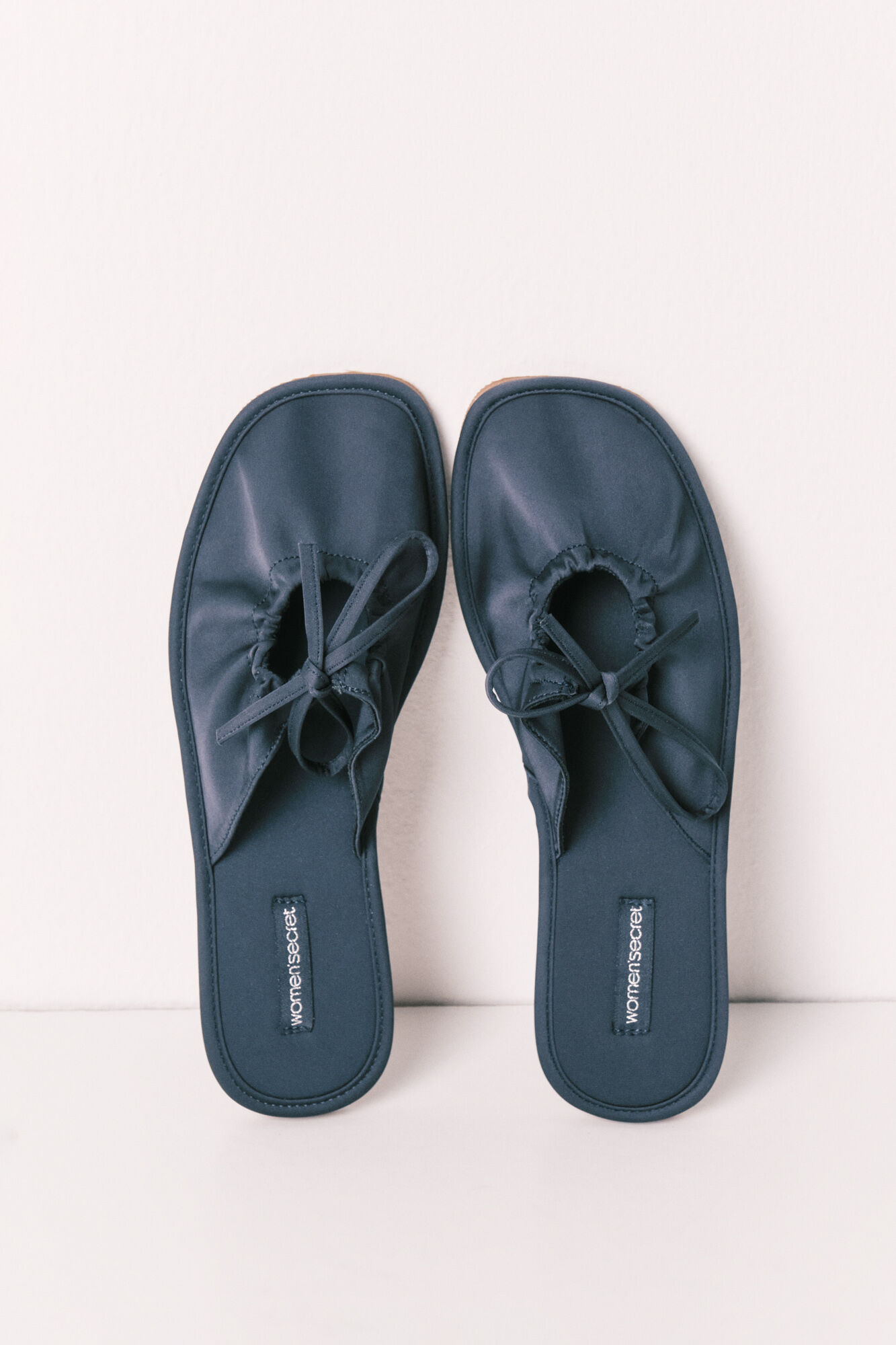 Women'secret Zapatillas de casa de sat&eacute;n azul