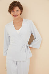 Womensecret Pijama larga cruzada strass espejo azul