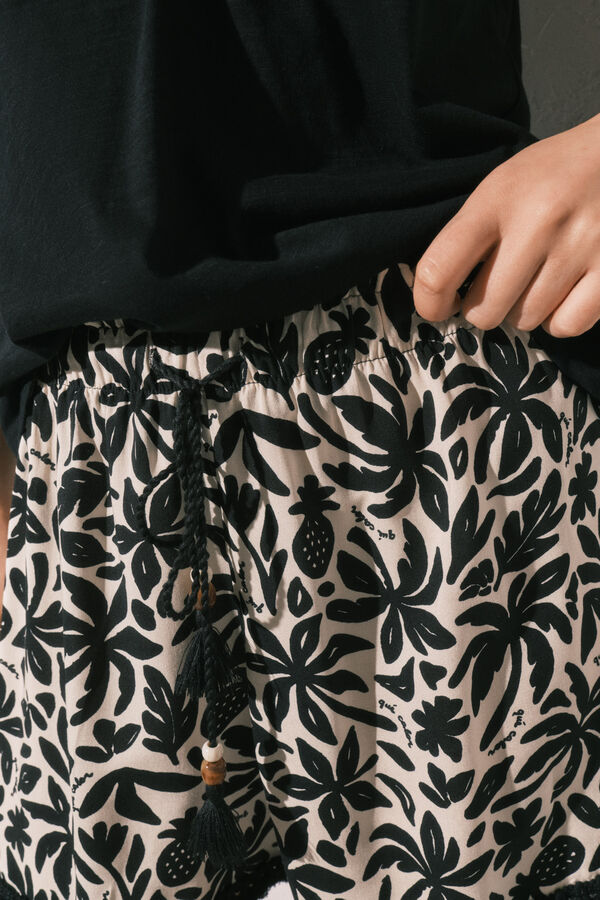Women'secret Short estampado negro estampado