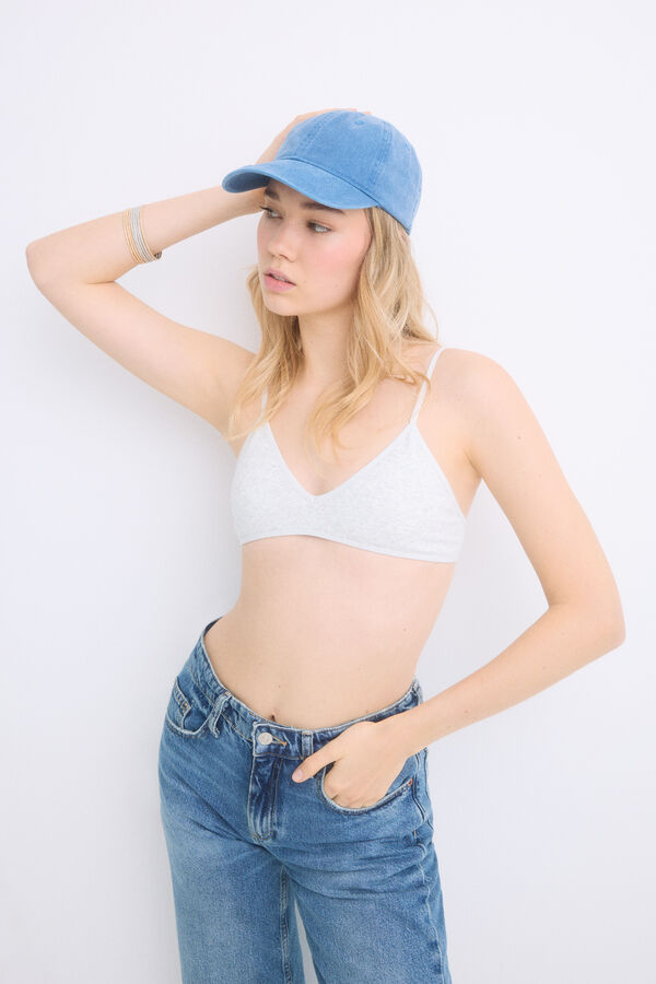 Womensecret Sujetador Seamless triangular gris copas extraíbles gris