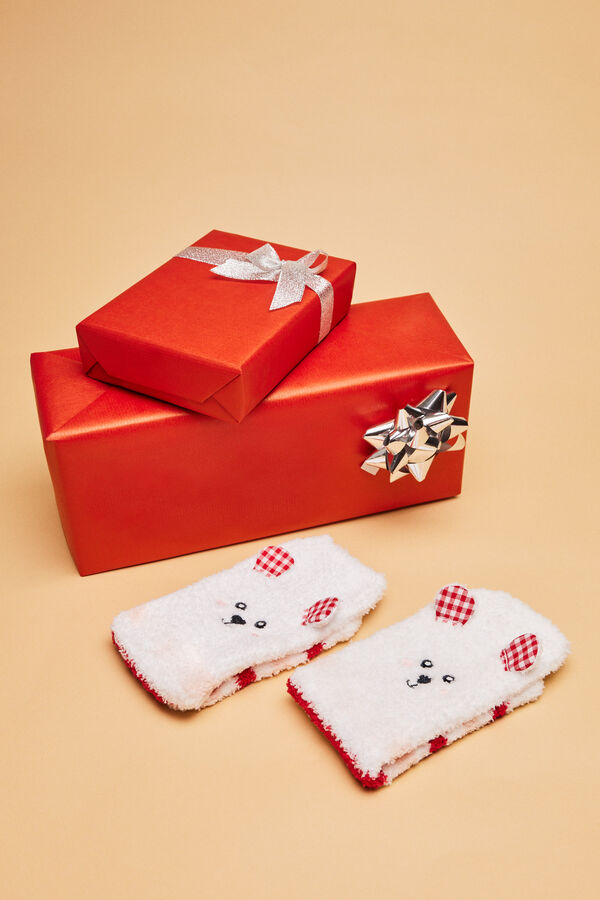 Womensecret Calcetines pelo oso blanco