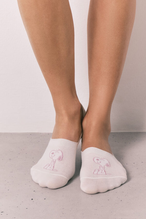 Women'secret Pack 3 calcetines invisibles estampado Snoopy gris