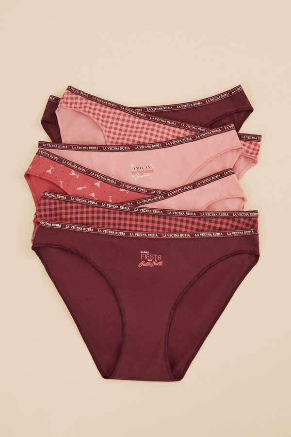 Womensecret Pack 7 panties algodón La Vecina Rubia rosa