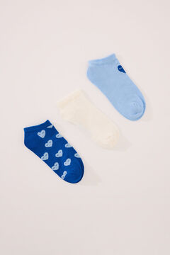 Womensecret Pack de 3 calcetines short de corazón estampado