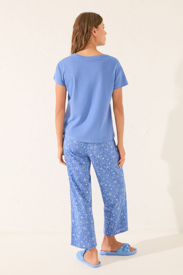 Womensecret Pijama capri azul marino azul