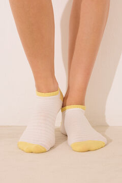 Womensecret Pack de 3 calcetines short con textura multicolor estampado
