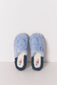Women'secret Pantuflas para casa de ducha con estampado de Mickey azul