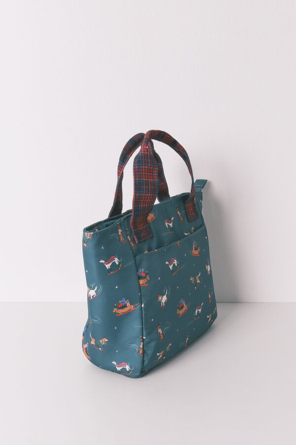 Women'secret Bolsa de almuerzo con estampado de perro verde