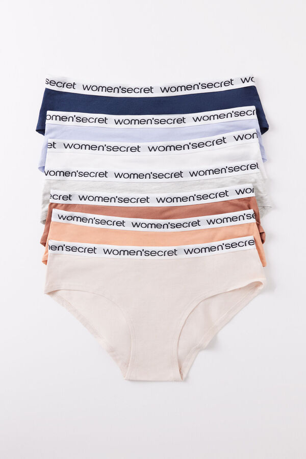Womensecret Pack 7 panties anchos logo blanco