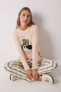 Womensecret Pijama larga de manga larga de Minnie rosa