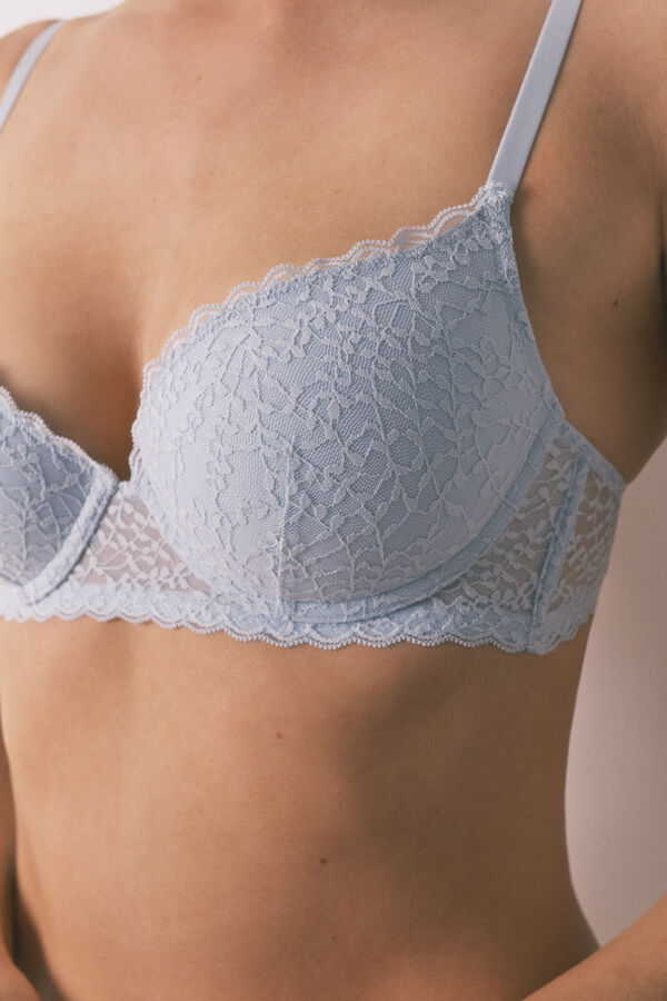 Women'secret GORGEOUS brasier push-up de encaje azul azul