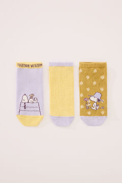 Womensecret Pack de 3 calcetines short de Snoopy estampado
