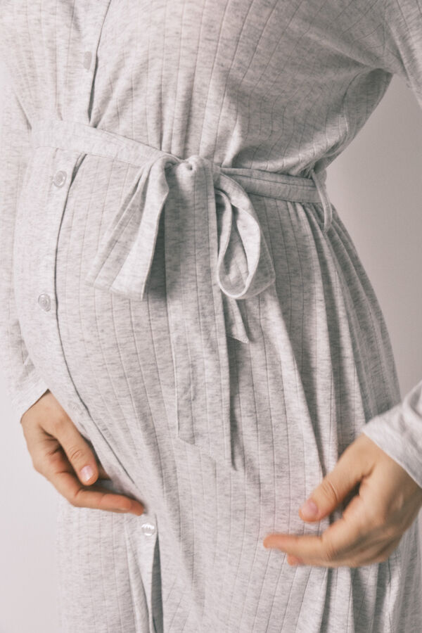 Women'secret Camis&oacute;n corto maternity acanalado extra suave gris gris