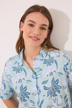 Womensecret Pijama camisera capri 100% algodón flores estampado