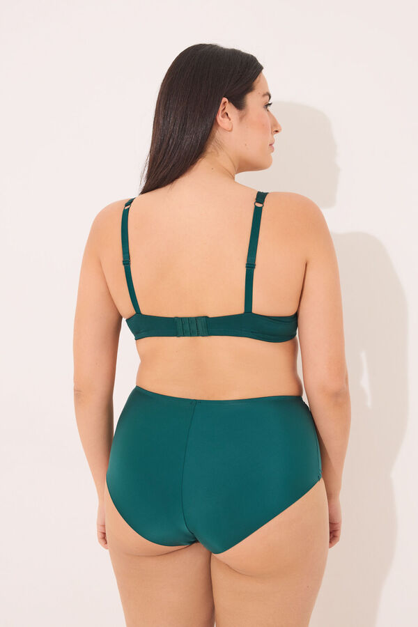Womensecret Panty alta clásica de microfibra verde verde