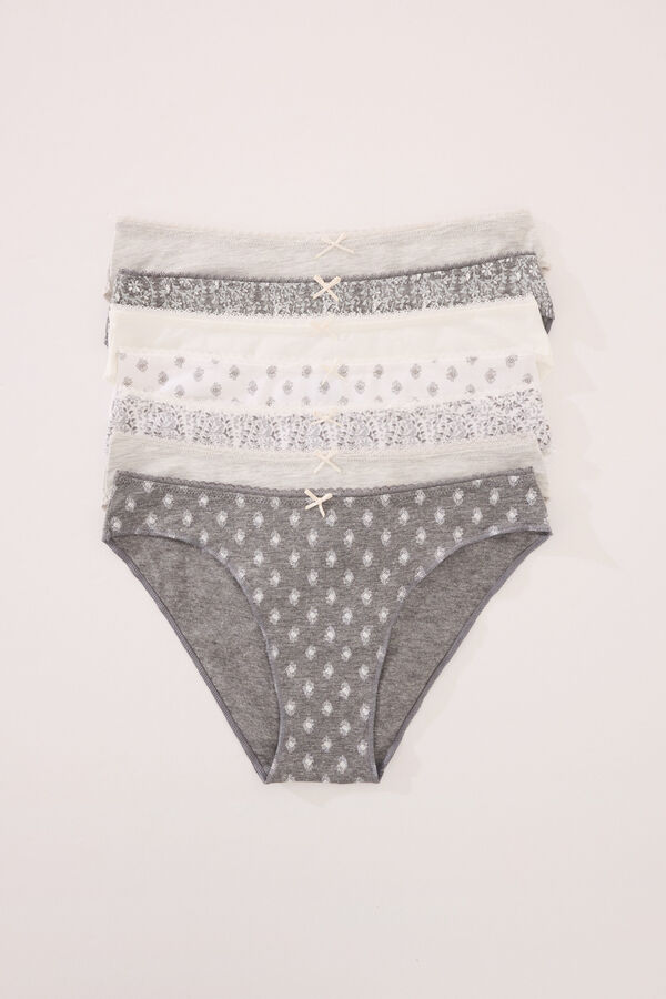 Womensecret Pack de 7 panties clásica de algodón multicolor estampado
