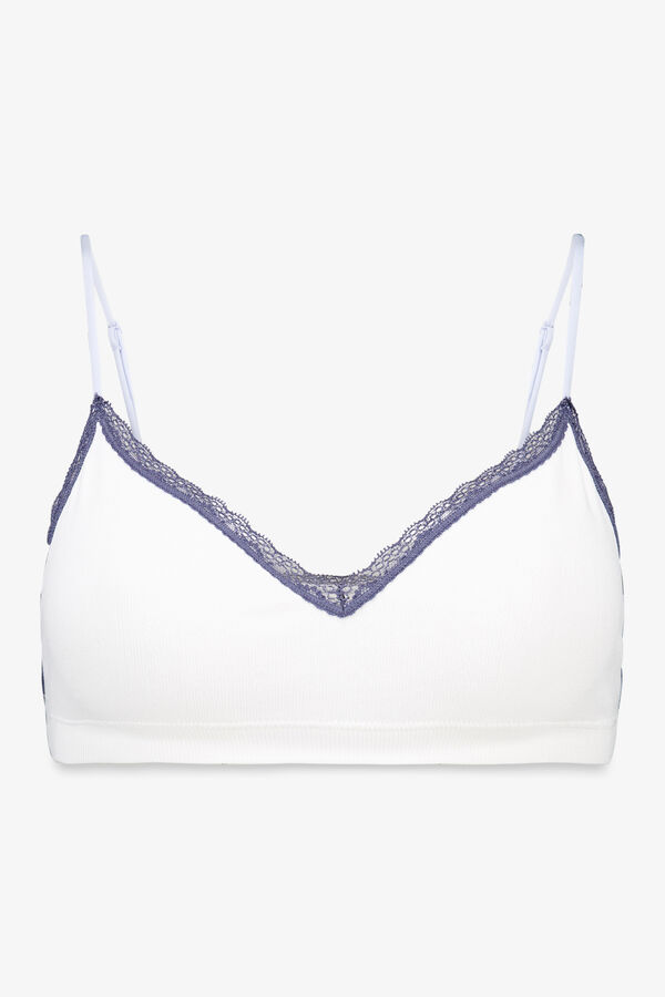 Womensecret Brasier blanco de pointelle sin costuras  blanco