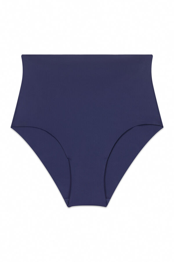 Women'secret Panty alta de microfibra azul oscuro azul