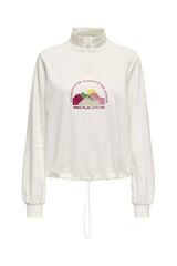 Only Play Sudadera con media cremallera blanco