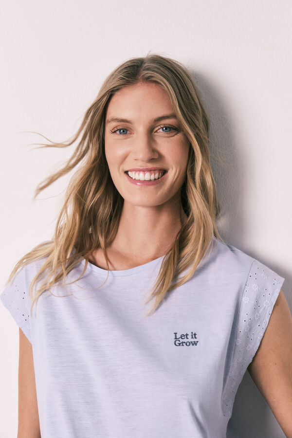 Women'secret Pijama corta de algod&oacute;n estampado lila morado/lila