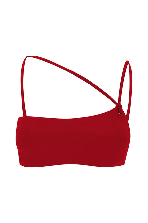 Womensecret Top de bikini asimétrico rojo rojo