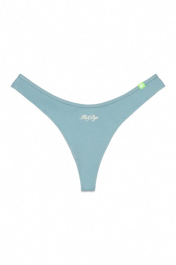 HI&BYE Pack de 3 tangas amarillas, verdes y grises turquesa