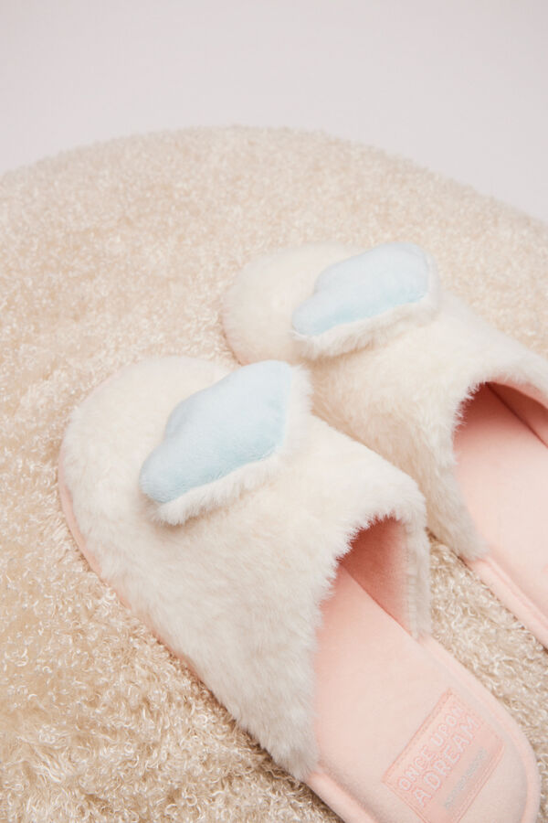Womensecret Pantuflas casa pelo nube marfil