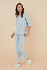 Womensecret Pijama larga ovejas tejido cálido azul azul